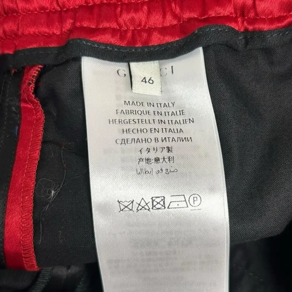 Gucci GG Star Acetate Red Black Drawstring Boxing Shorts Mens 46 / US 36 Small